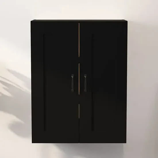 Lima Wall Storage Cabinet with 2 Doors - Black, Engineered Wood