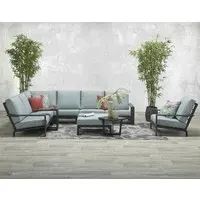Linc Corner Sofa Group with Footstool and Recliner - Zinc Green