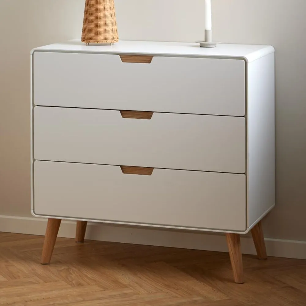 Lincoln 3-Drawer Chest of Drawers - White, Oak image