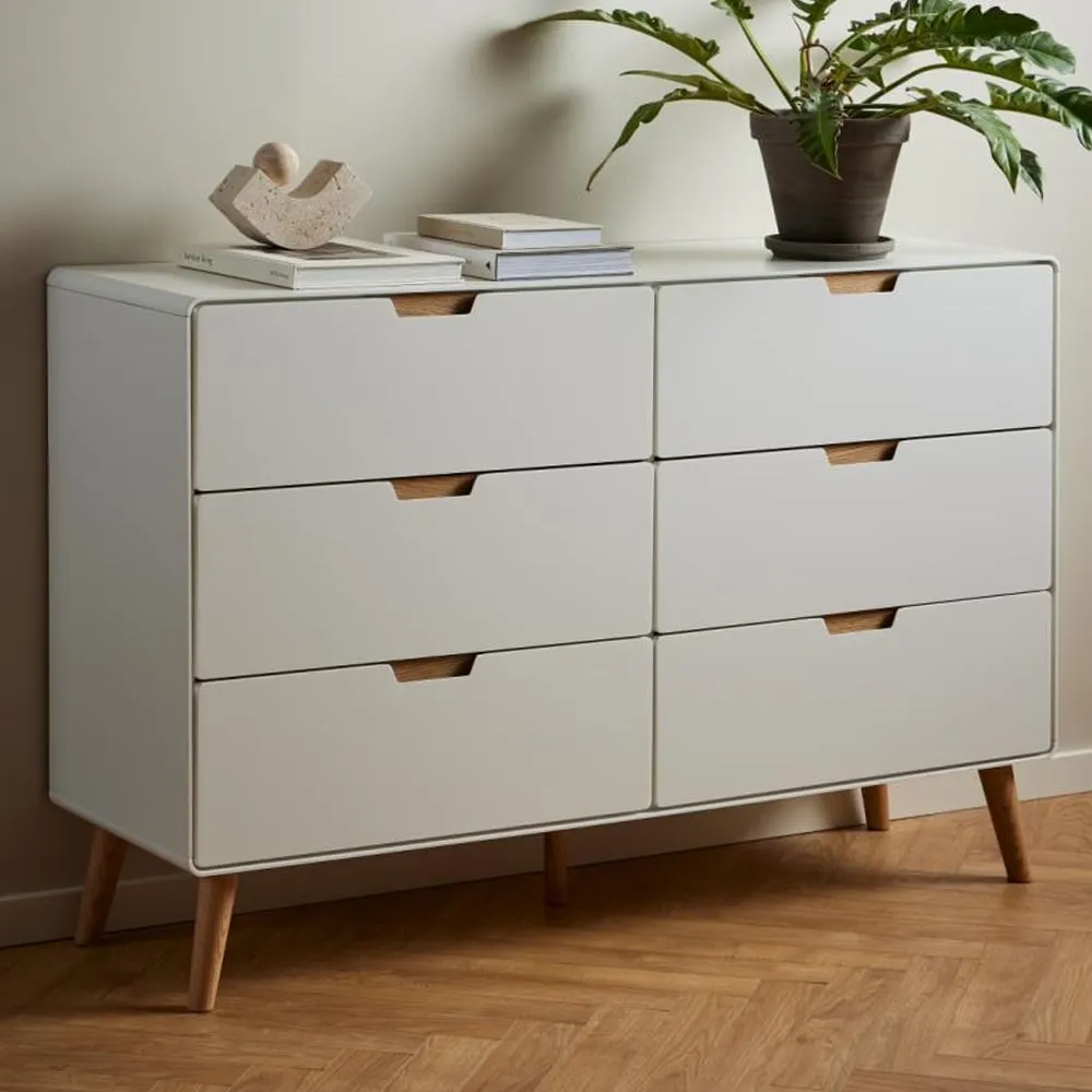 Lincoln 6-Drawer Chest of Drawers - White, Oak