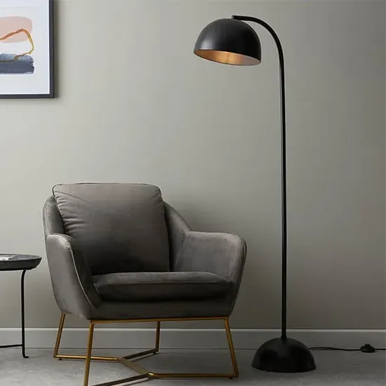 Lincoln Industrial Domed Task Floor Lamp - Matt Nickel image