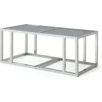 Lincoln Tinted Glass Coffee Table - Stainless Steel