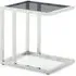 Lincoln Tinted Glass End Table - Stainless Steel