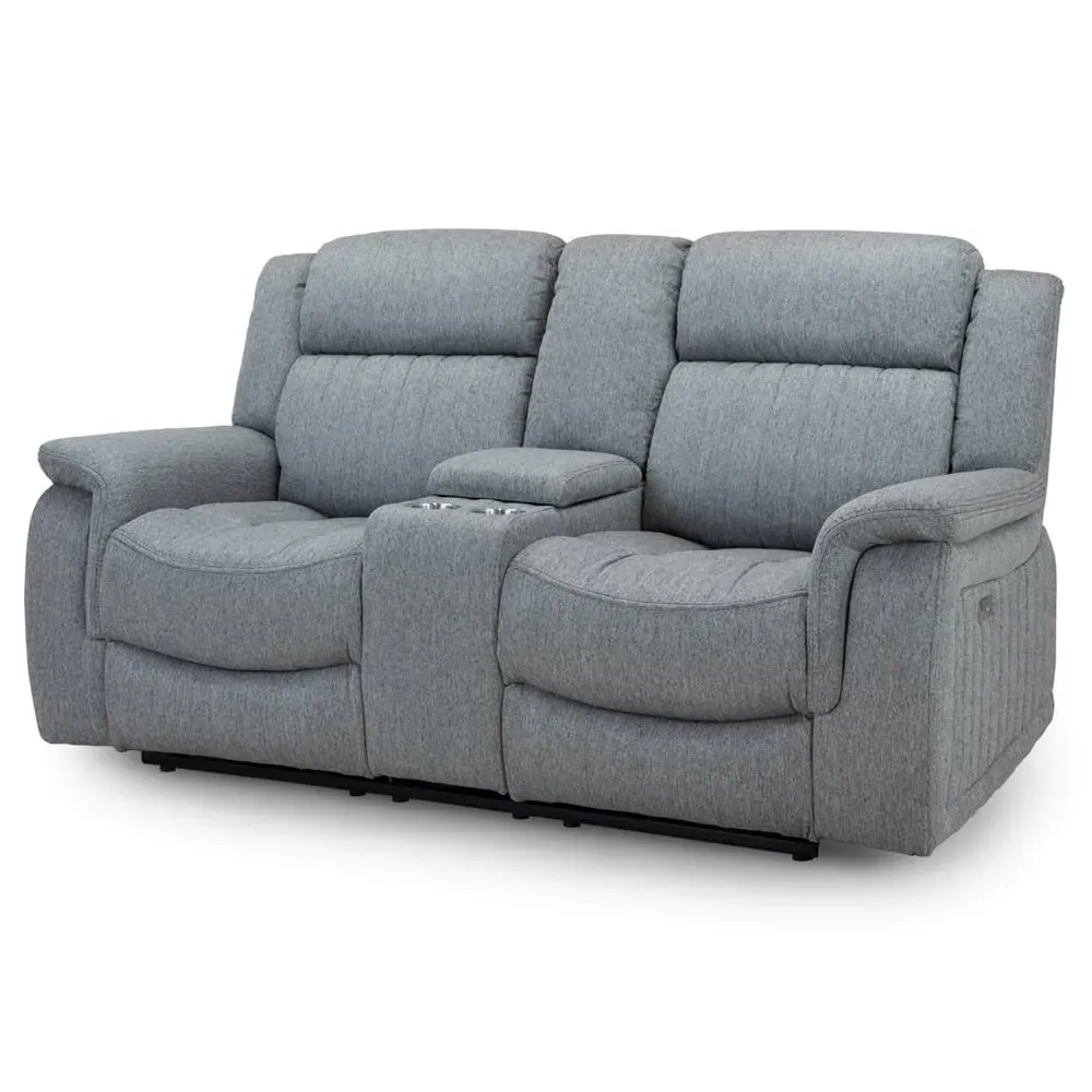Lindsay 2-Seater Electric Recliner Sofa - Grey, Fabric