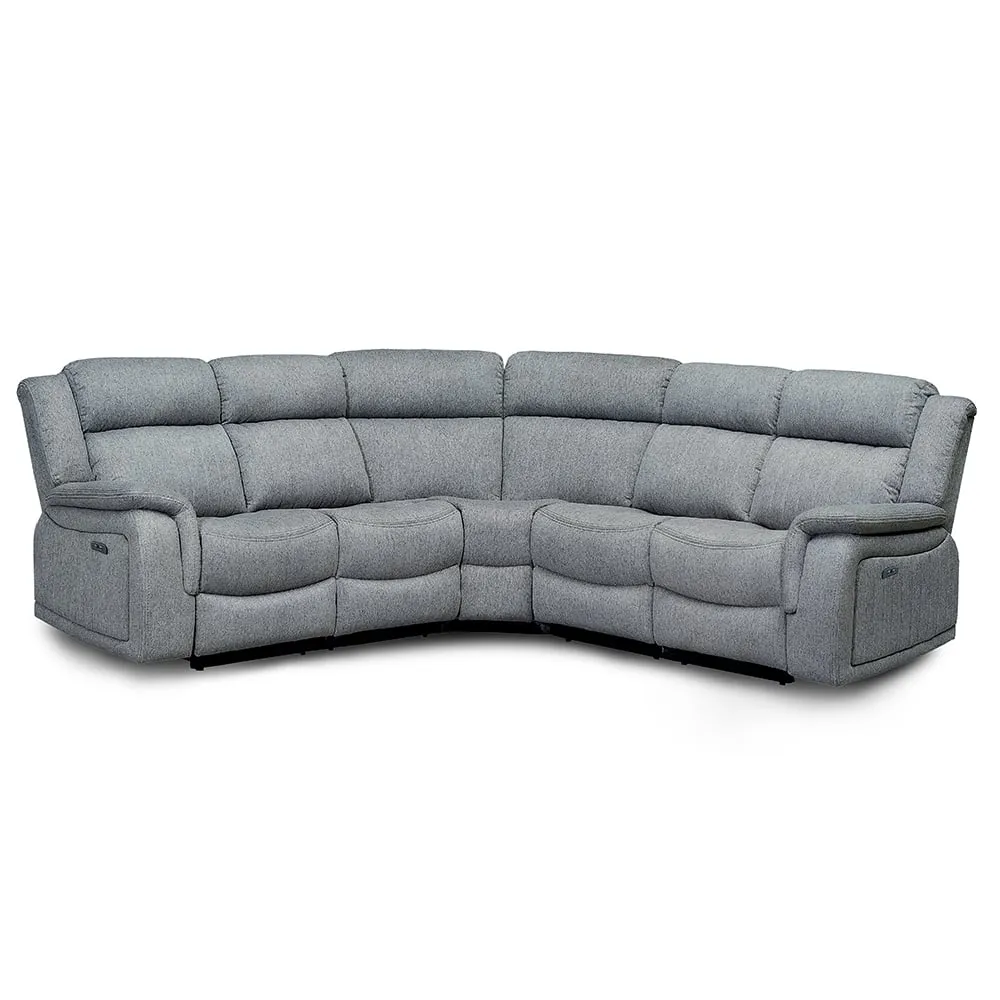 Lindsay Large Corner Electric Recliner Sofa - Grey, Fabric