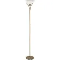 Linea Twist Floor Lamp - Antique Brass, Opal Glass