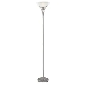 Linea Twist Floor Lamp - Satin Silver, Opal Glass image
