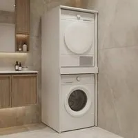 Linfa Washing Machine Cabinet - Matte White, Melamine Particle Board alternate view