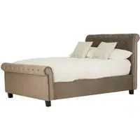 Lionrock Double Storage Ottoman Bed - Brushed Steel, Velvet