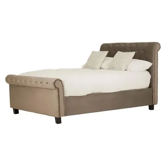 Lionrock Double Storage Ottoman Bed - Brushed Steel, Velvet image