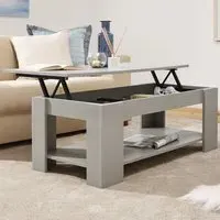 Liphook Lift Up Coffee Table with Storage - Grey, Wood