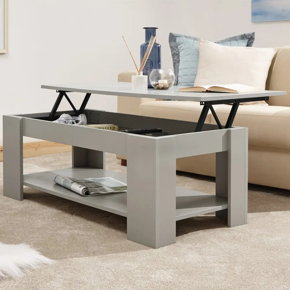 Liphook Lift Up Coffee Table with Storage - Grey, Wood image