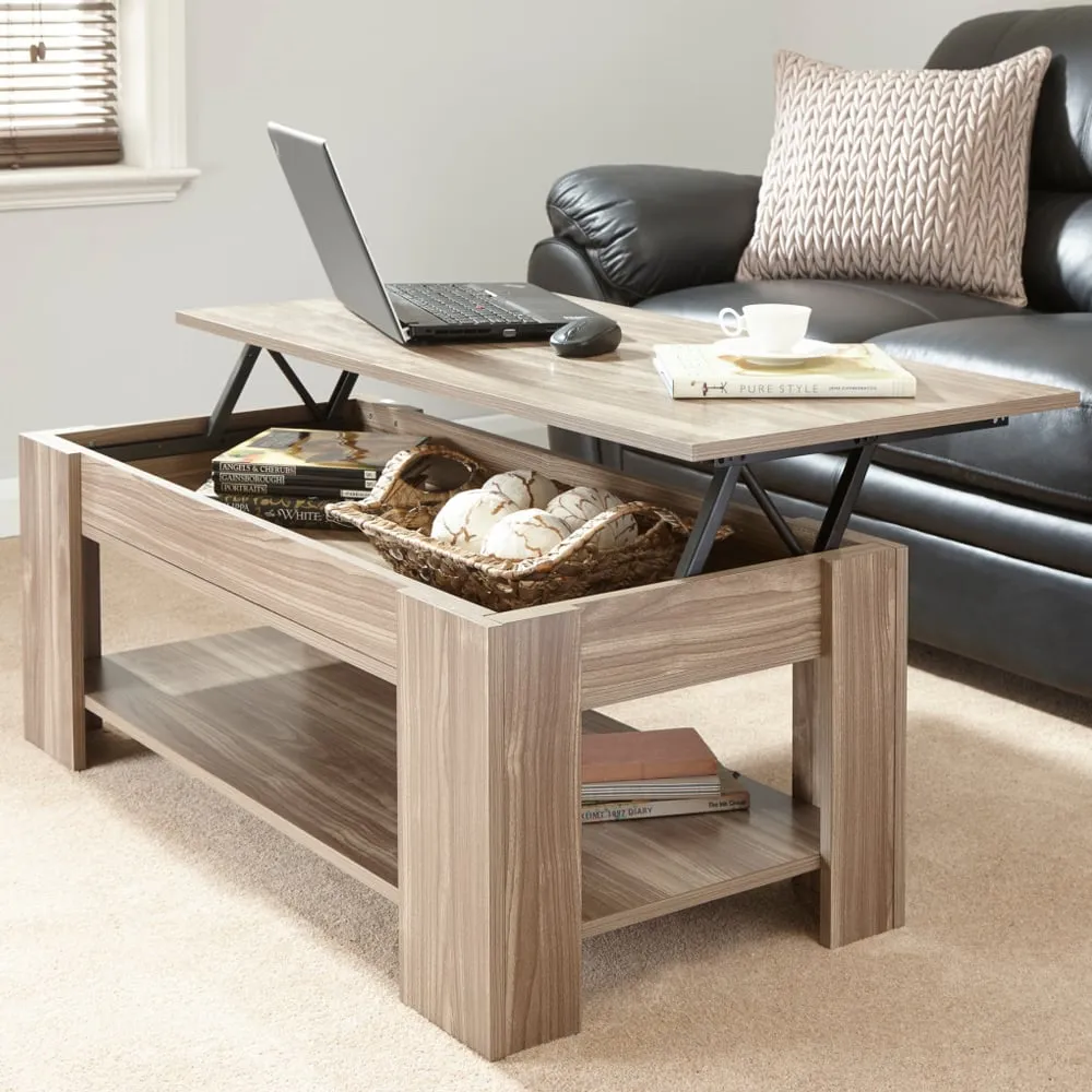 Liphook Lift Up Coffee Table with Storage - Walnut, Wood