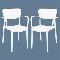 Lisa Dining Chairs Set of 2 - White, Polypropylene