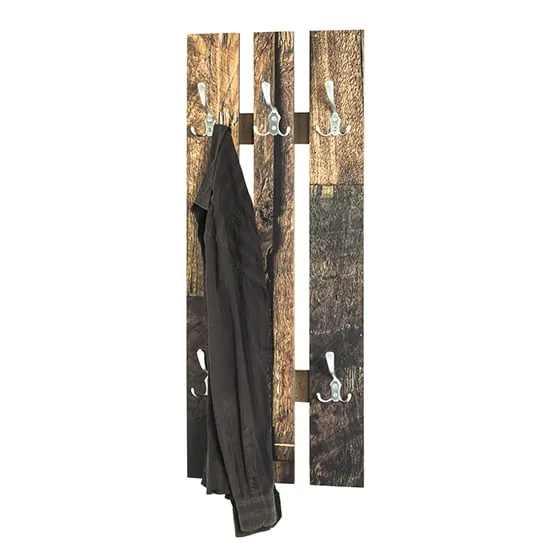 Lisboa 5-Hook Wall-Hung Coat Rack - Parquet Print, MDF product