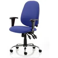 Lisbon Office Chair with Arms - Blue