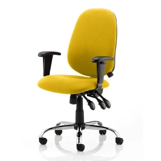 Lisbon Office Chair with Arms - Senna Yellow