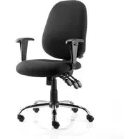 Lisbon Task Fabric Office Chair with Arms - Black
