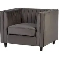 Lismore Armchair - Grey, Velvet
