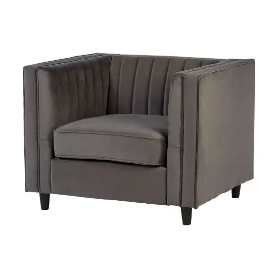 Lismore Armchair - Grey, Velvet image
