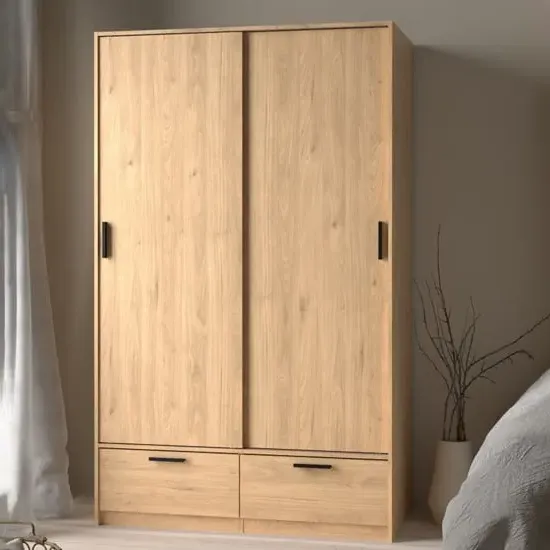 Liston 2 Door Wardrobe with 2 Drawers - Oak image