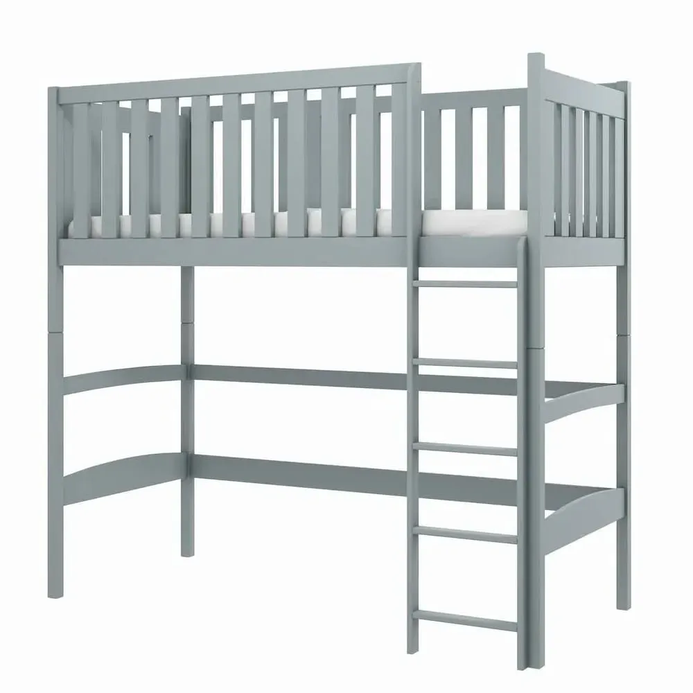 Lititz Bunk Bed with Bonnell Mattress - Grey, Wood