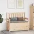 Litiz Small Storage Bench with Backrest - Natural, Pinewood