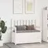 Litiz Small Storage Bench with Backrest - White, Pinewood