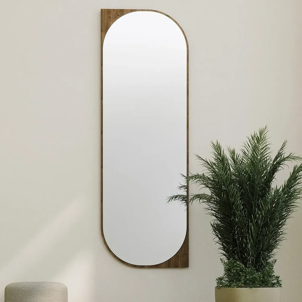 Livi Full-Length Wall Mirror - Walnut, MDF product