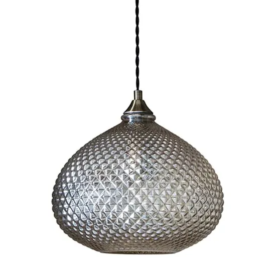 Livia Glass Ceiling Pendant Light - Champagne, Antique Brass image