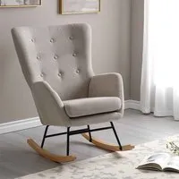Livorno Rocking Chair - Beige, Fabric alternate view