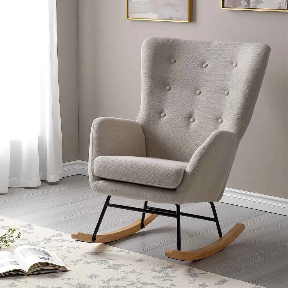 Livorno Rocking Chair - Beige, Fabric product