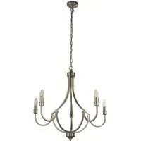 Lodge 5 Light Ceiling Pendant Light - Satin Silver, Metal