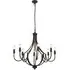 Lodge 8 Light Pendant Light - Black, Metal