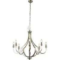 Lodge 8 Light Pendant Light - Silver, Metal