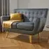 Lofting 2-Seater Sofa with Oak Legs - Grey, Fabric
