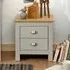 Loftus Bedside Cabinet with 2 Drawers - Grey, Oak