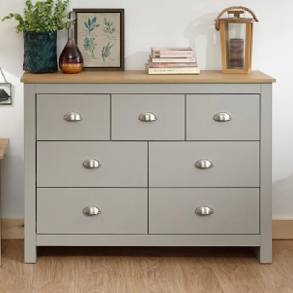 Loftus Chest of 7 Drawers - Grey, Oak
