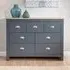 Loftus Chest of 7 Drawers - Slate Blue, Oak