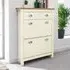 Loftus Shoe Cabinet with 2 Flap Doors - Cream, Oak