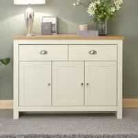 Loftus Sideboard with 3 Doors 2 Drawers - Cream, Oak