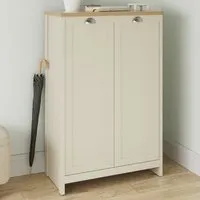 Loftus Tall Shoe Cabinet with 2 Doors - Cream, Wood alternate view