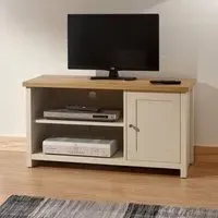 Loftus TV Stand with 1 Door - Cream, Oak