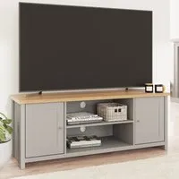 Loftus TV Stand with 2 Doors - Grey, Oak