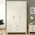 Loftus Wardrobe with 3 Doors 2 Drawers - Cream, Oak