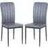 Logan Dining Chairs Pair - Grey, Faux Leather