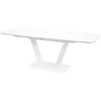 Logan Small Glass Extending Dining Table - White