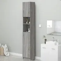Logan Tall Storage Cabinet with Doors - Grey Sonoma Oak