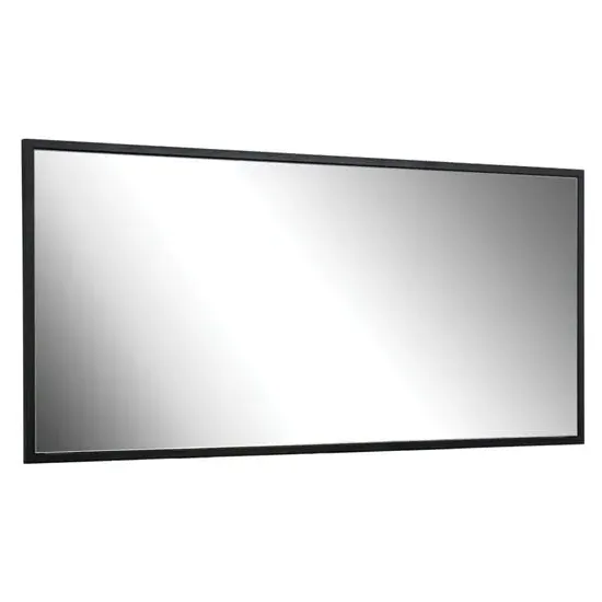 Logan Wide Wall Mirror - Black, Laminated Board