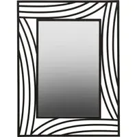 Logia Rectangular Wall Mirror - Black, Metal
